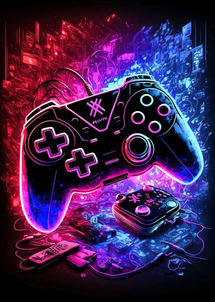 Neon Play™ | Affiche Gaming Lumineuse