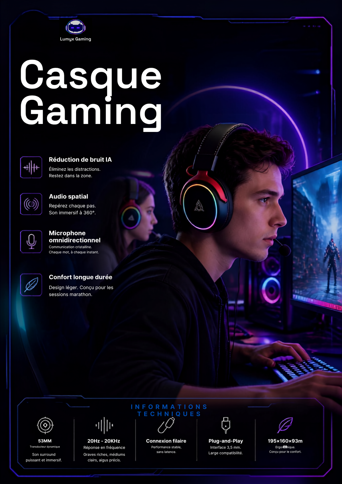 Echo X™ | Casque Gaming Filaire Haute Précision
