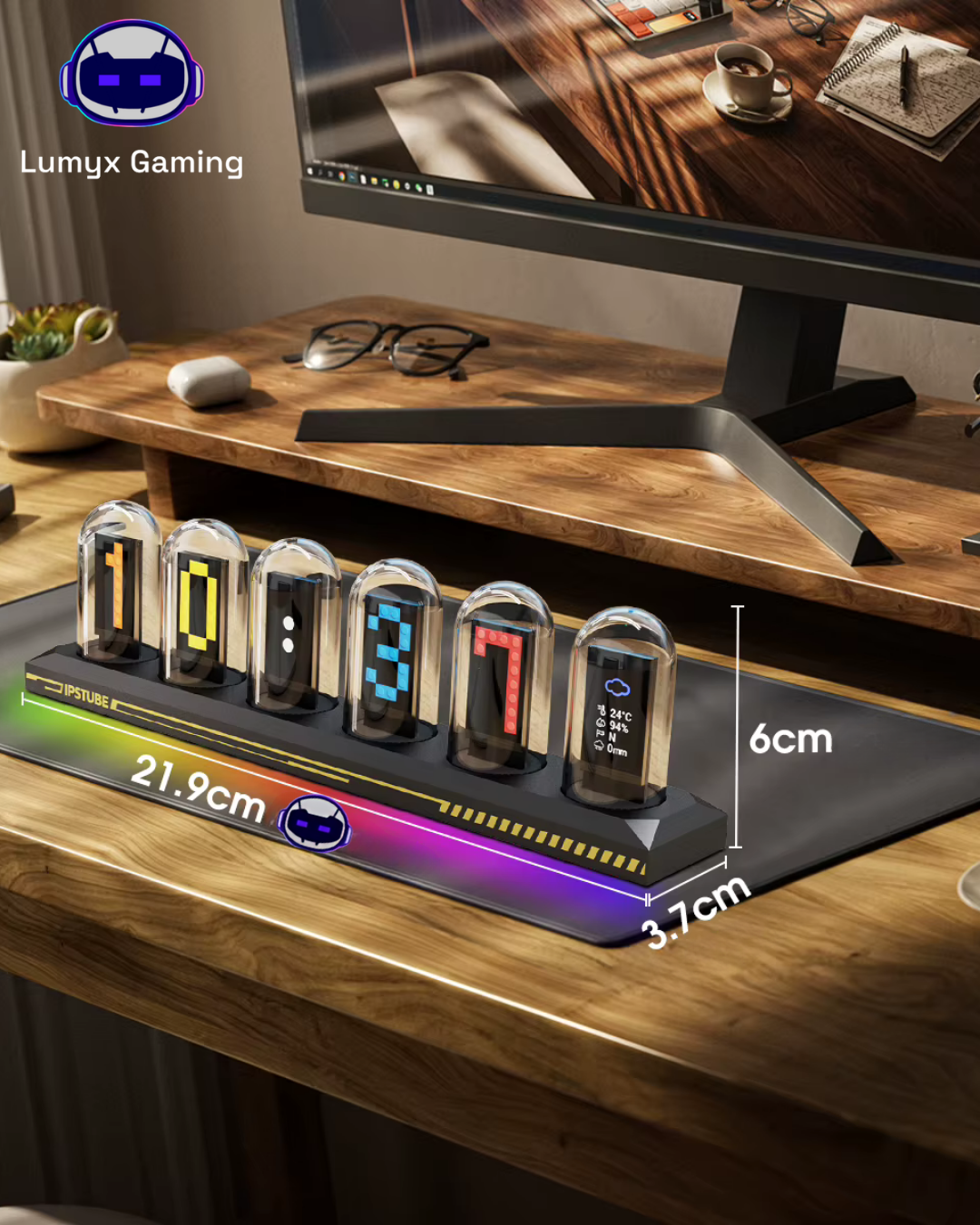 Chronos X™ | Horloge IPS RGB Futuriste pour Setup Gaming