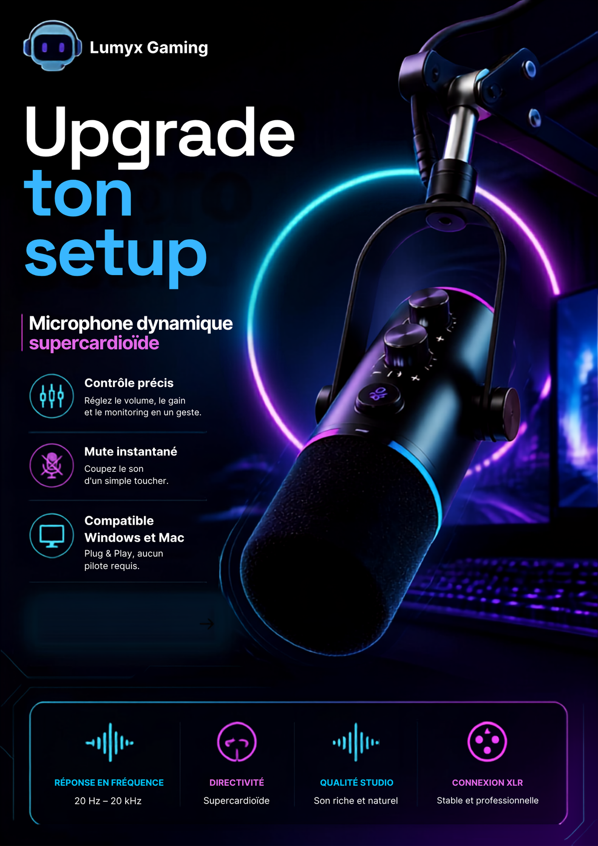 Voice Pro™ | Micro Gaming USB/XLR RGB