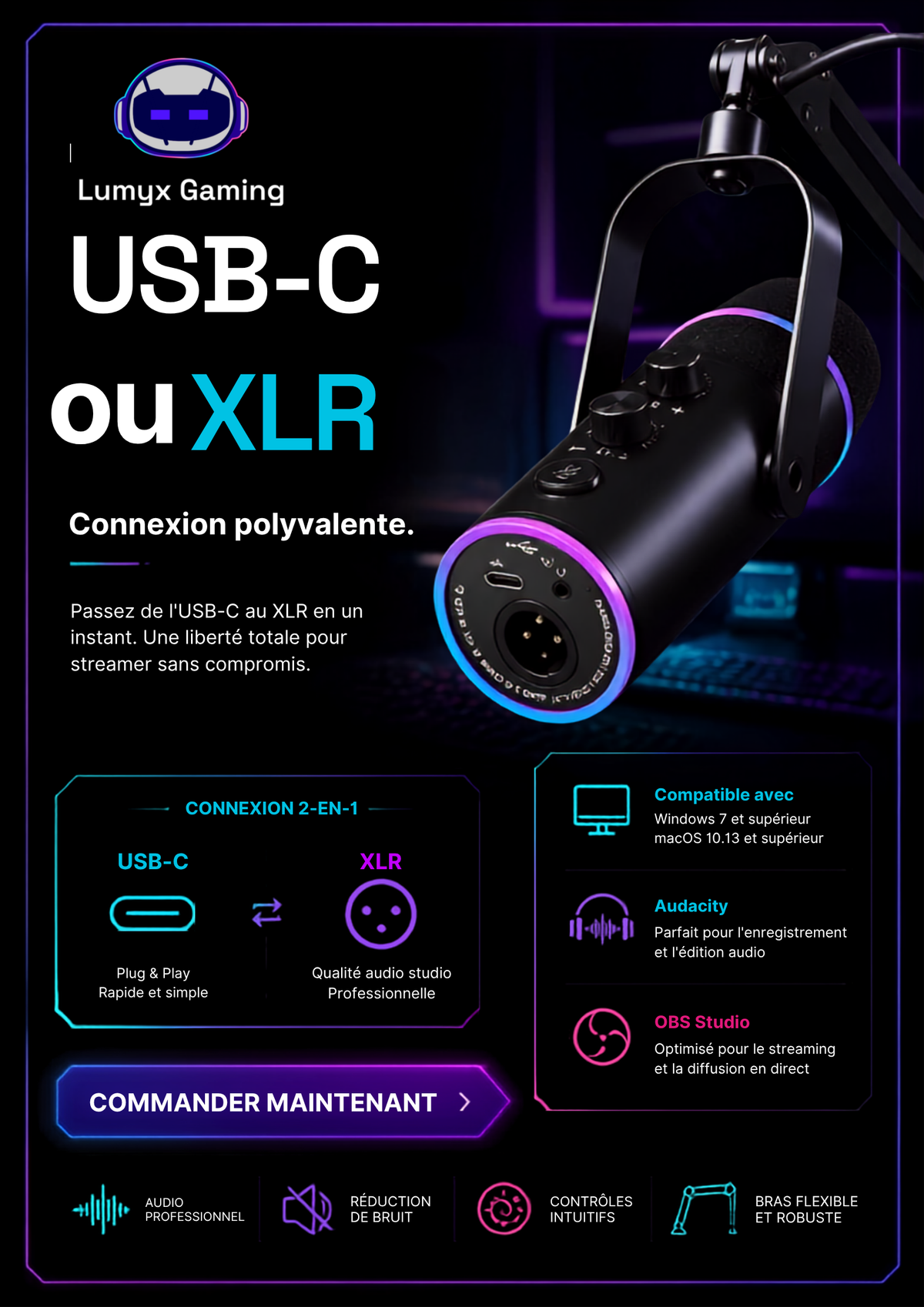 Voice Pro™ | Micro Gaming USB/XLR RGB