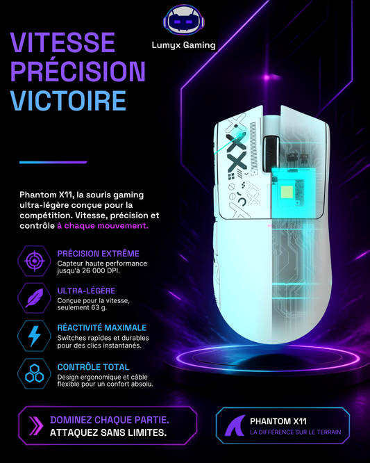 Phantom X11™ | Souris Gaming Sans Fil Ultra Légère