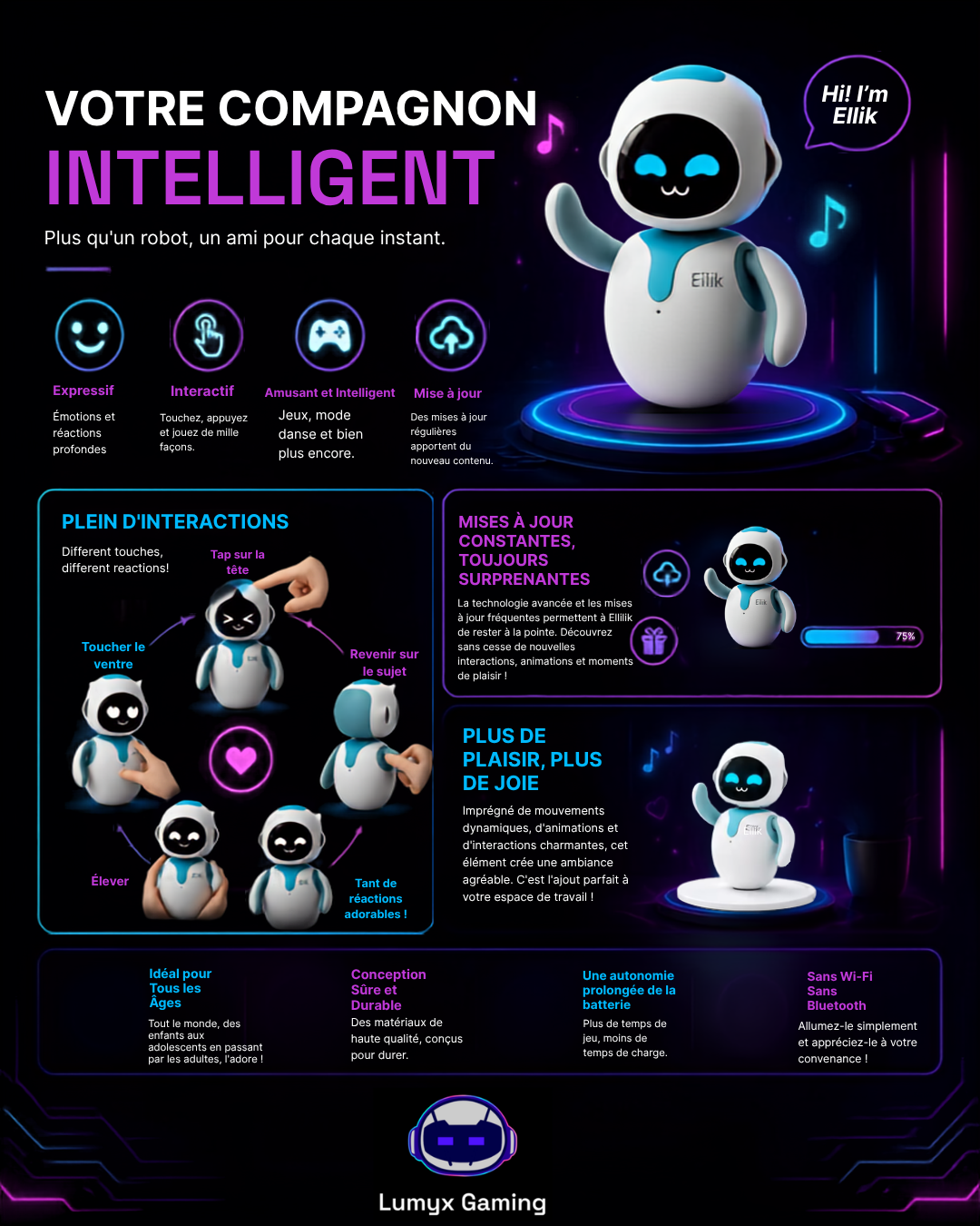 Eilik™ | Robot de Bureau Interactif