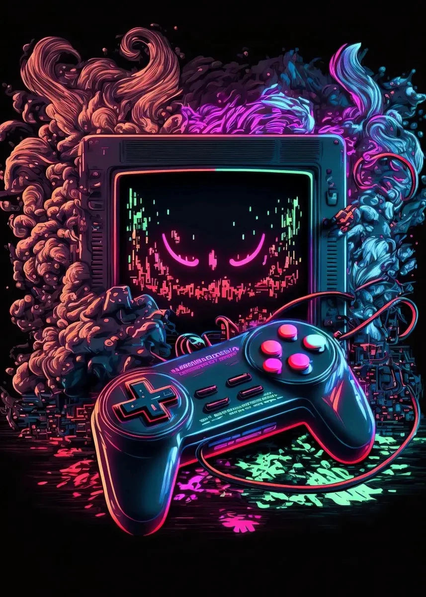 Neon Play™ | Affiche Gaming Lumineuse