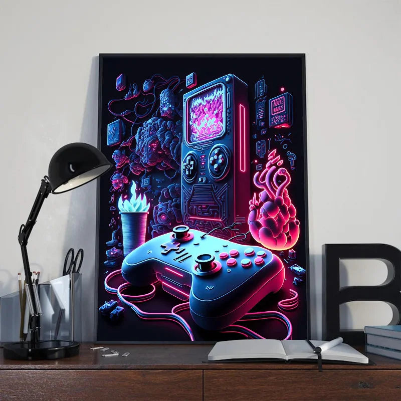 Neon Play™ | Affiche Gaming Lumineuse