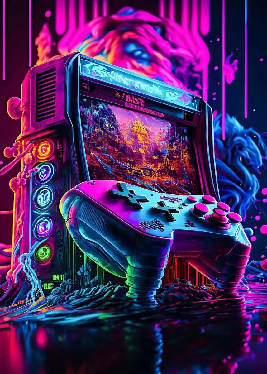 Neon Play™ | Affiche Gaming Lumineuse