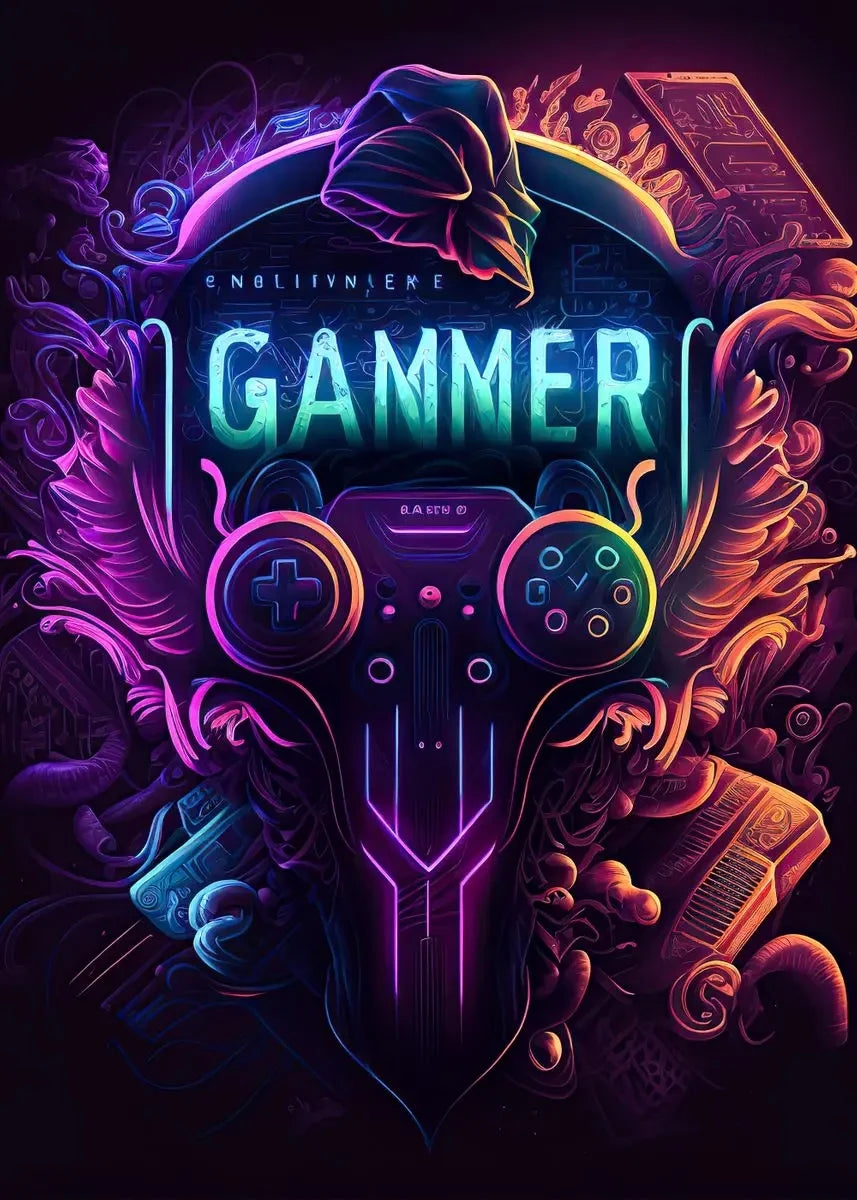 Neon Play™ | Affiche Gaming Lumineuse