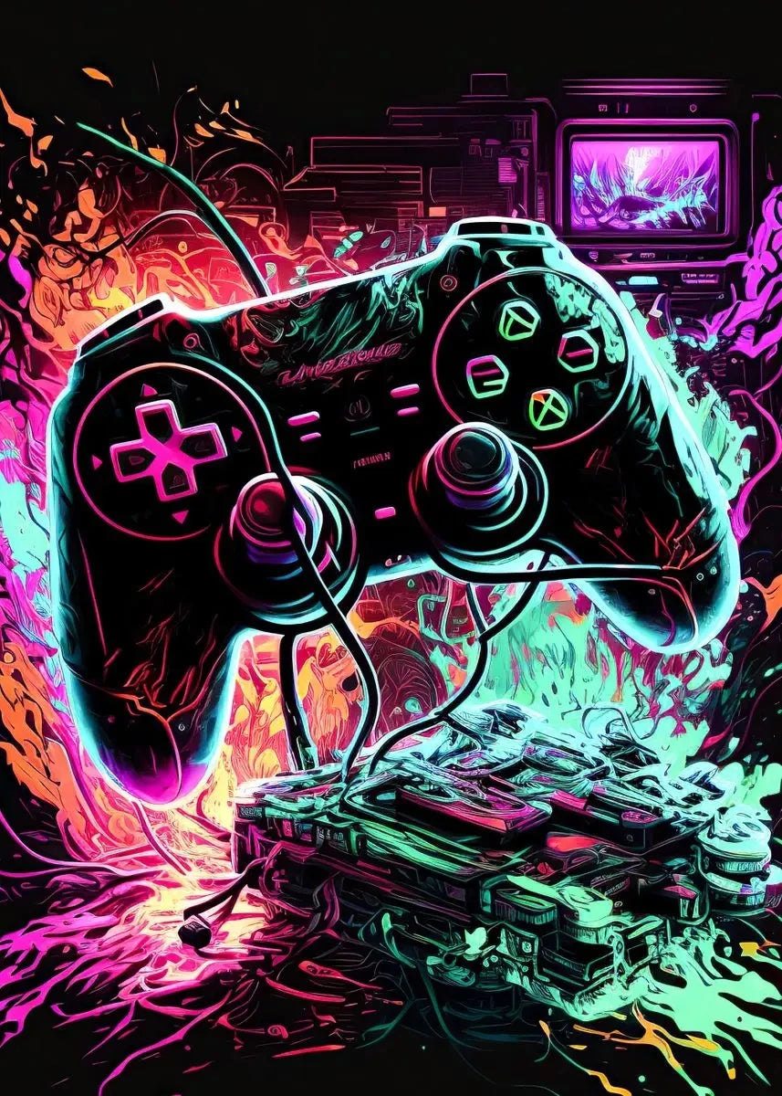 Neon Play™ | Affiche Gaming Lumineuse