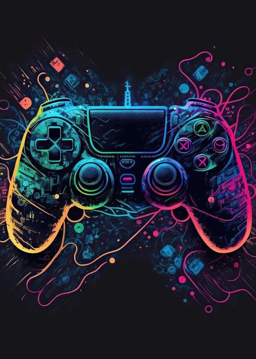 Neon Play™ | Affiche Gaming Lumineuse