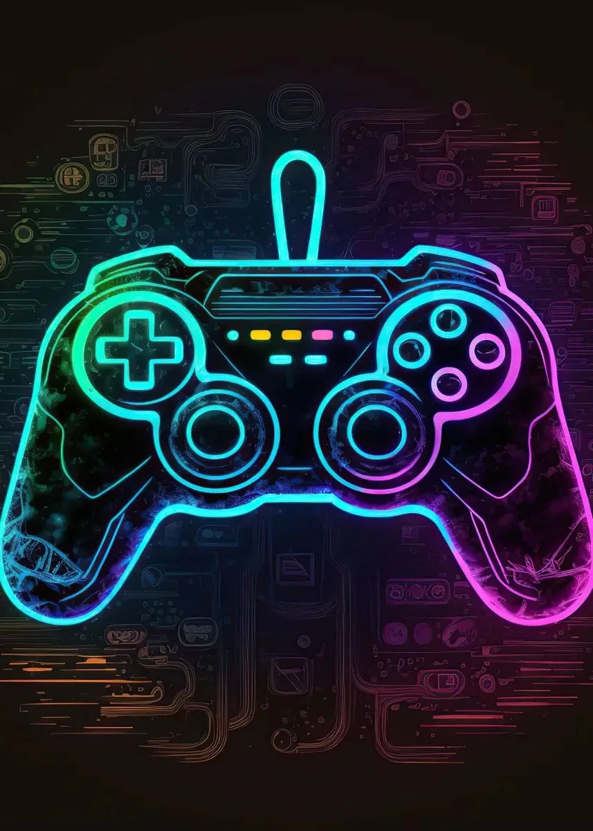Neon Play™ | Affiche Gaming Lumineuse