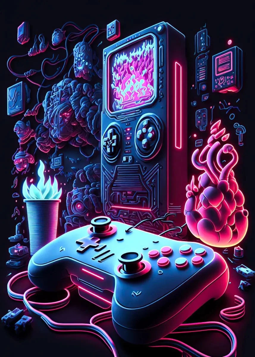 Neon Play™ | Affiche Gaming Lumineuse