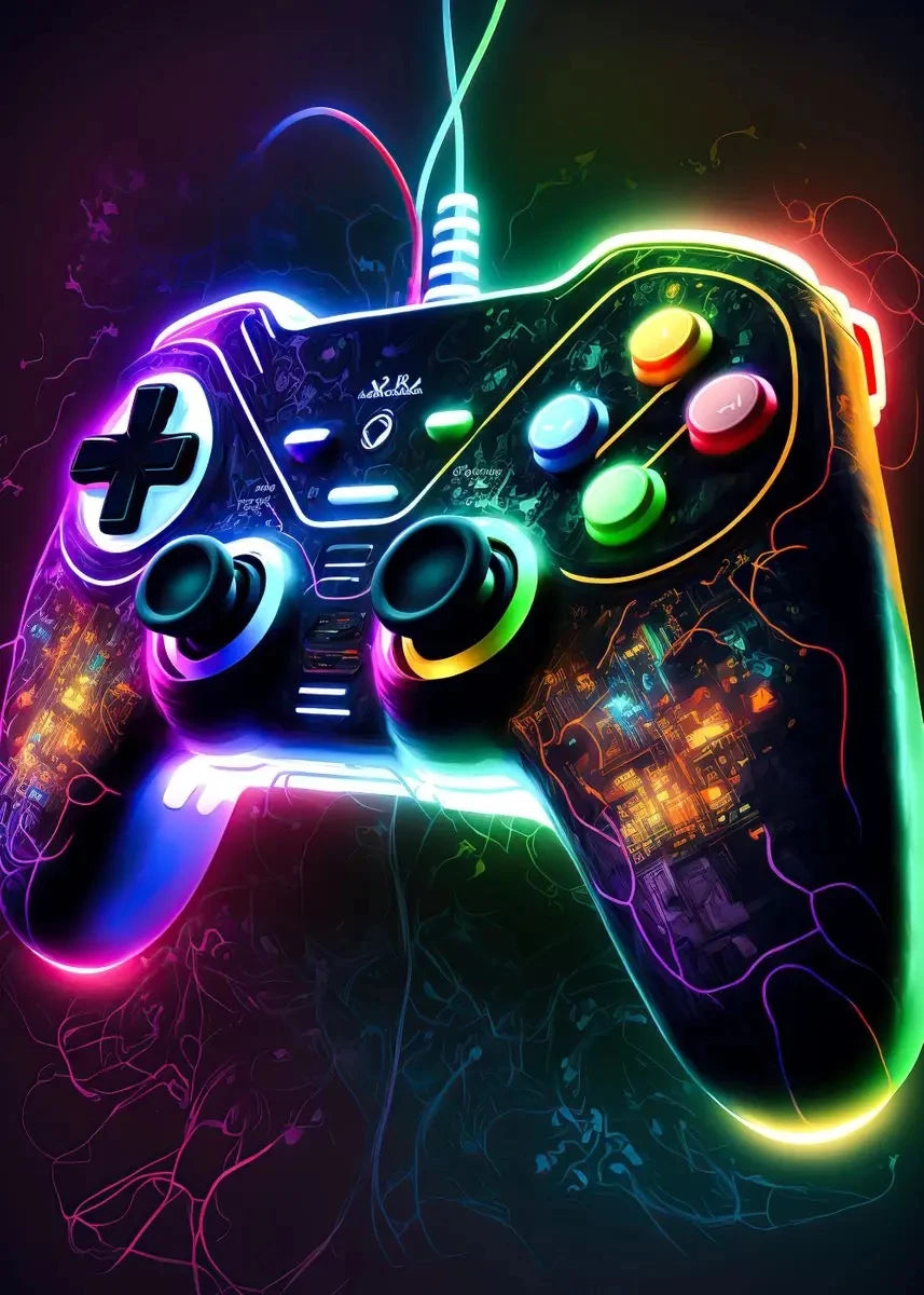 Neon Play™ | Affiche Gaming Lumineuse