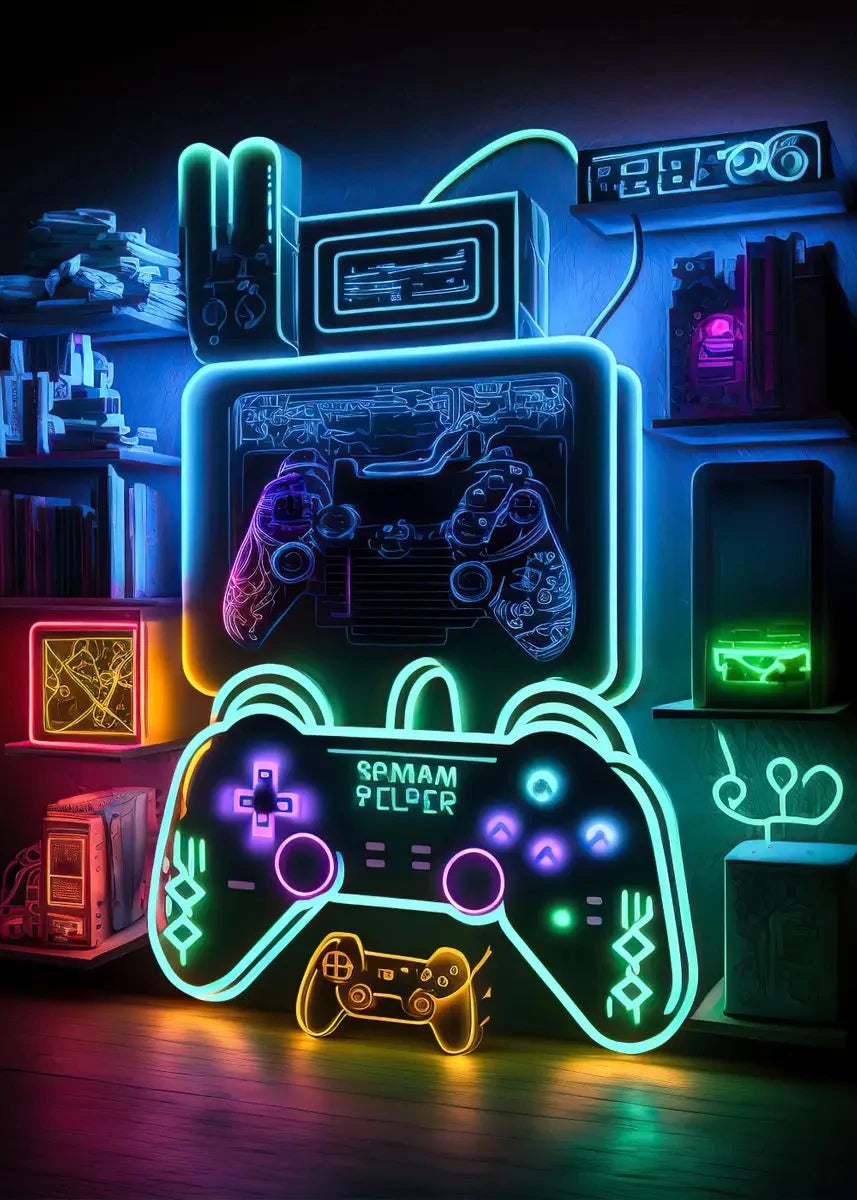 Neon Play™ | Affiche Gaming Lumineuse
