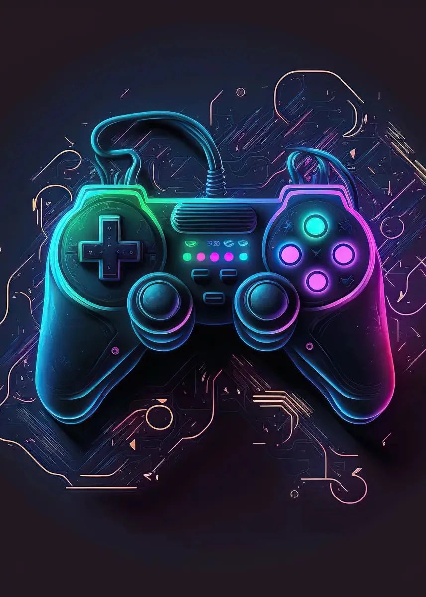 Neon Play™ | Affiche Gaming Lumineuse