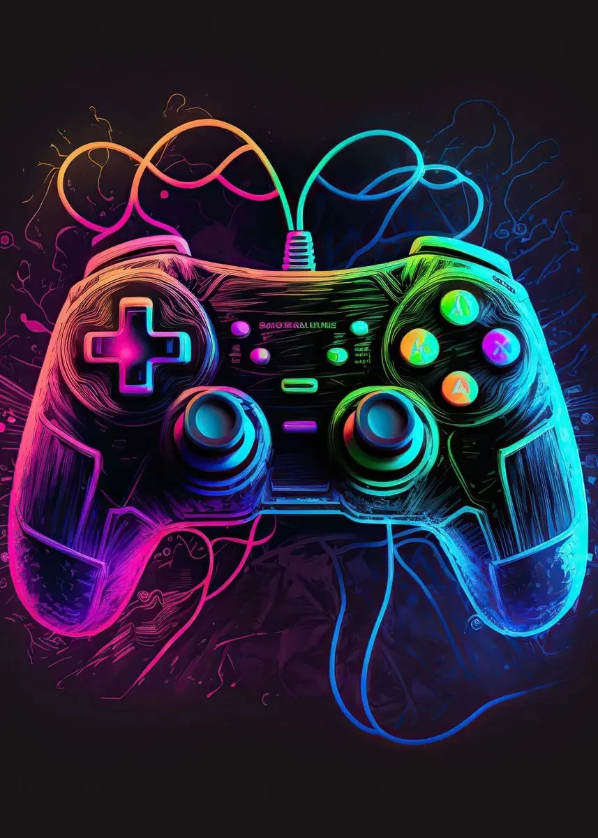 Neon Play™ | Affiche Gaming Lumineuse